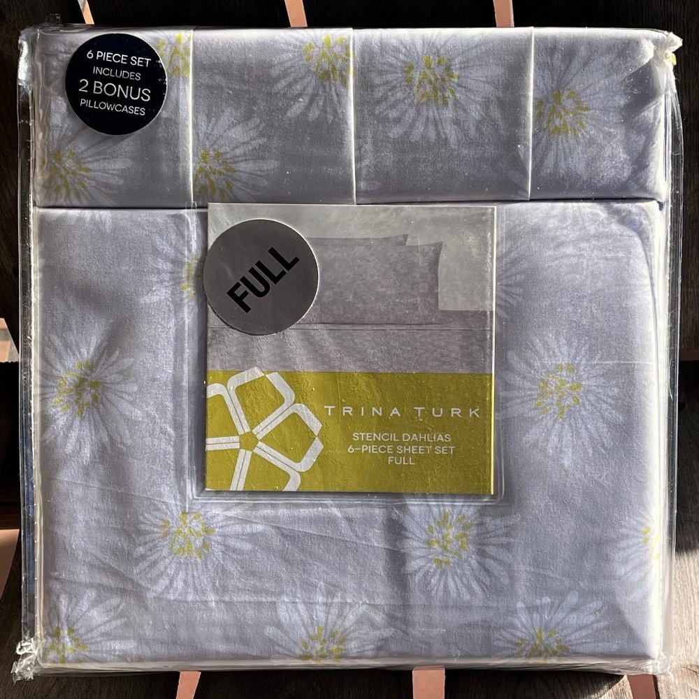 6-pc Trina Turk FULL SIZE DAISIES Sheet Set - Easy Care Wrinkle Resistant DAISY
